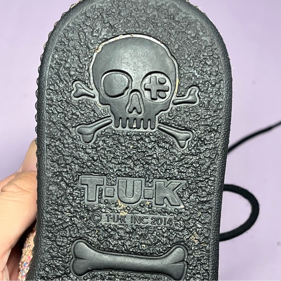 T.U.K Women 5 Limited Edition Peachy Pink Glitter Viva Mondo Creepers Platforms - Picture 8 of 16